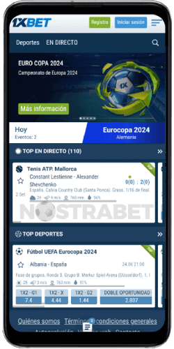 1xbet android app página de inicio