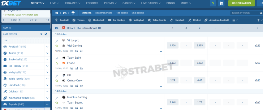 1xbet dota 2 betting