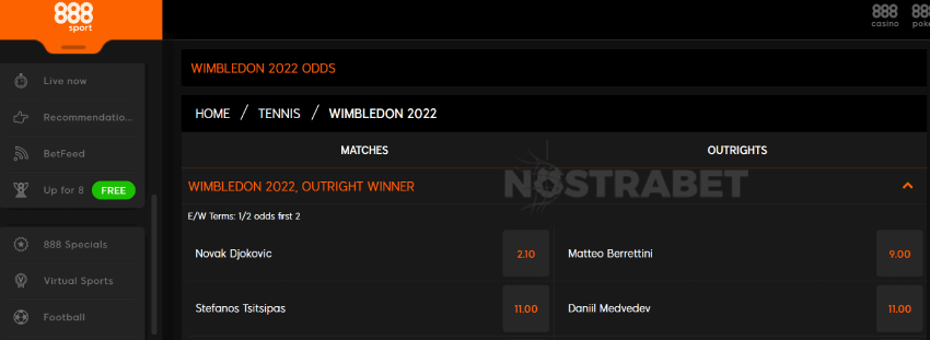 888sport wimbledon betting