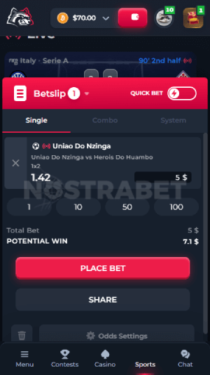 BetFury place a bet