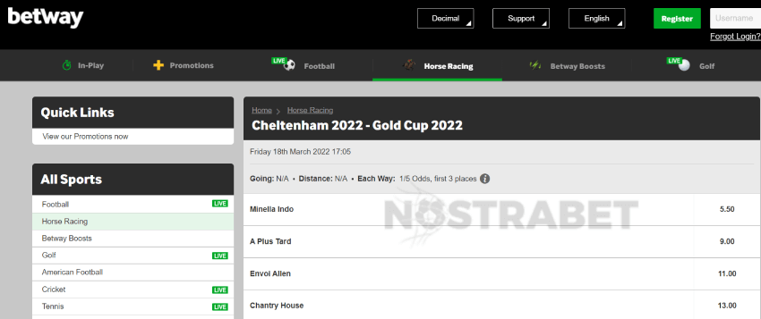 betway cheltenham betting