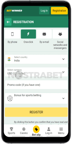 betwinner mobile registration form