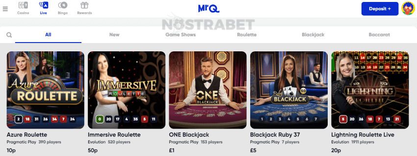 MrQ Live Casino Games